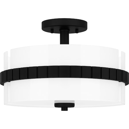 Quoizel Semi-Flush Mount Semi Flush 2 Lights Matte Black QSF6195MBK